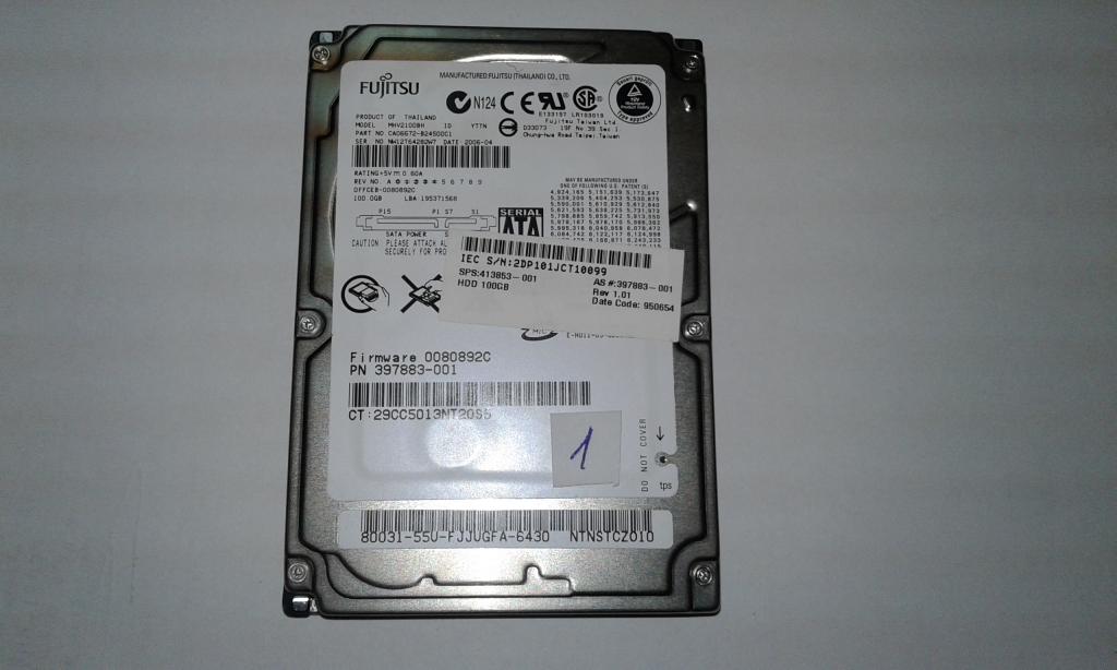 Жесткий диск HDD Fujitsu MHV2100BH 100GB 5400 RPM 8MB Cache SATA 1.5Gb/s 2.5" #1