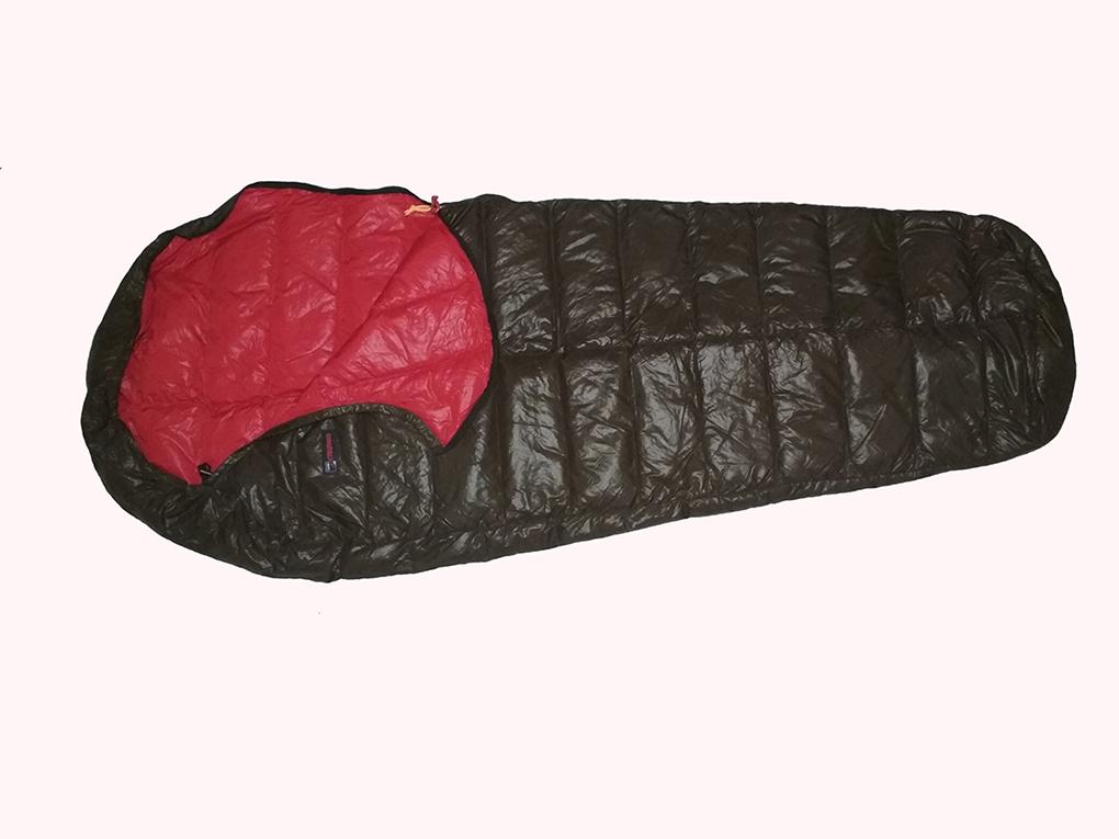 Облегчённый пуховый спальный мешок кокон на рост до 190 см.