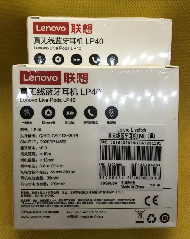 Беспроводные наушники Lenovo Live Pods LP40 White