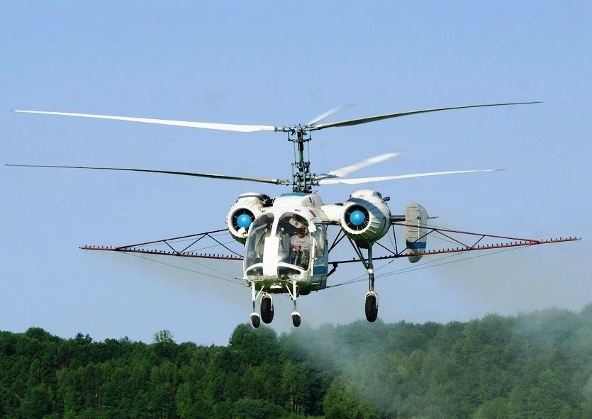 Инсектицидная защита сои вертолетом
