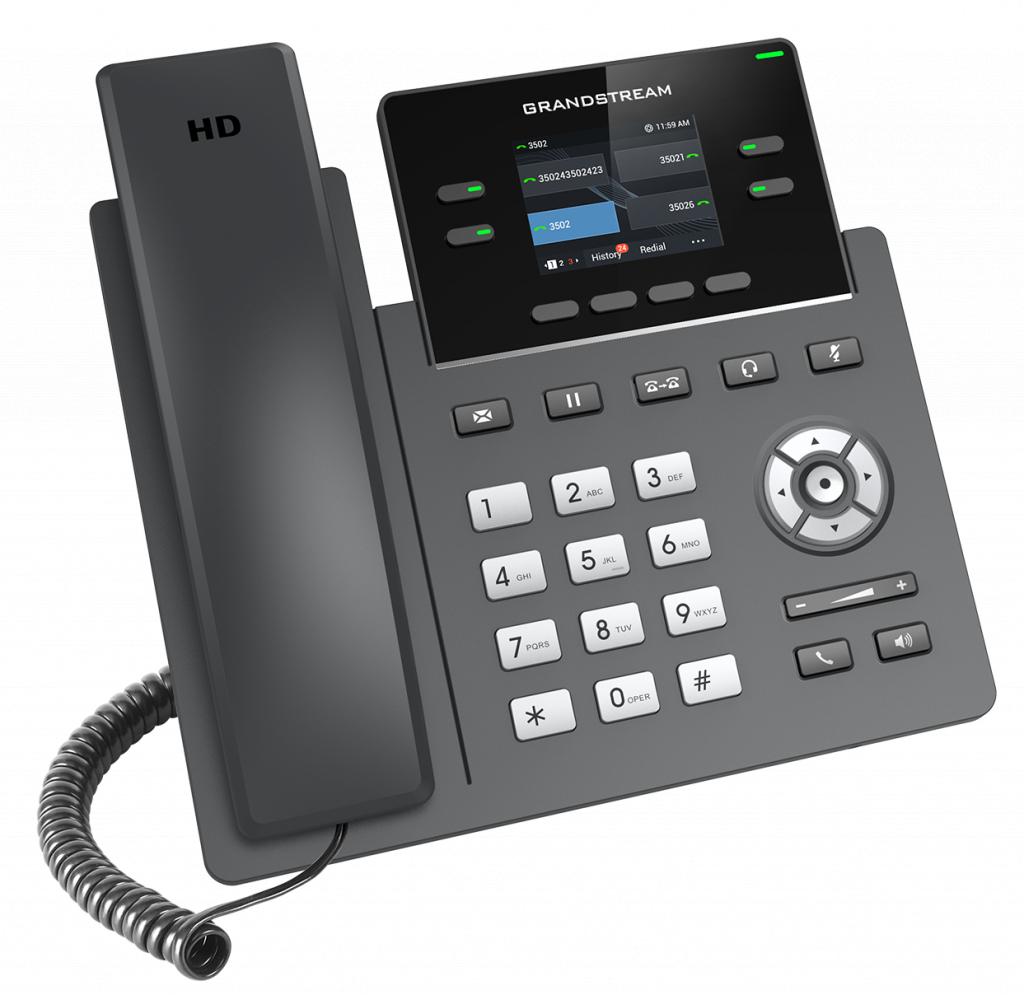 Grandstream GRP2612P, ip телефон, 2 SIP акаунти, 4 лінії, кольор.LCD, 16 virtualBLF, PoE