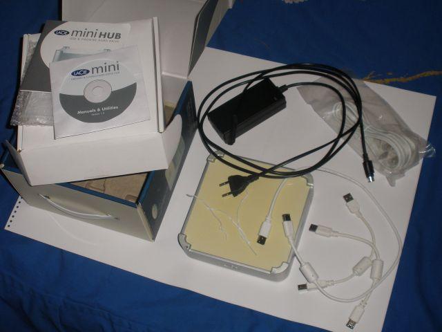 mini hard drive and hub lacie 250 gb 301039 mac win hdd 7200 firewire 1394 usb full box