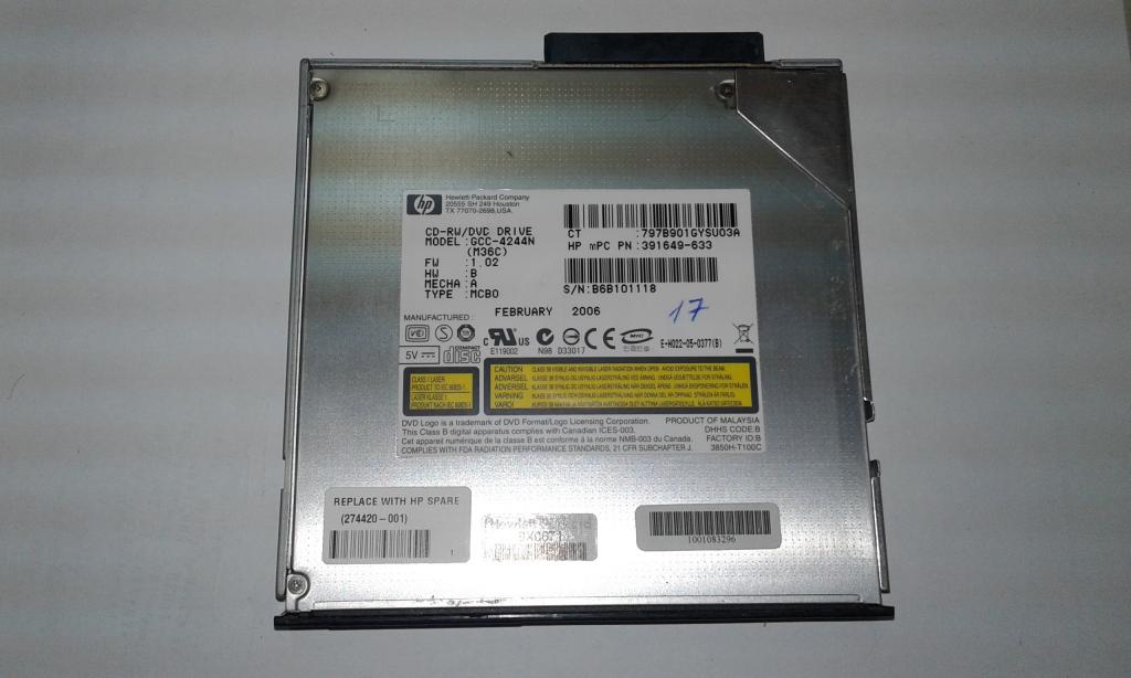 Привод для ноутбука DVD-ROM/CD-RW  274420-001\391649-633\GCC-4244N #17