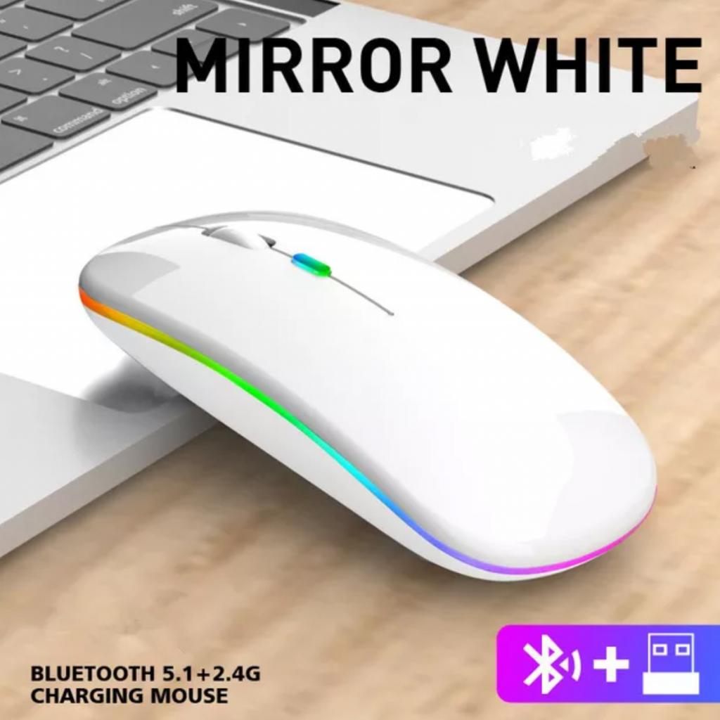 Компьютерная беспроводная мышка,бесшумная,два режима,с RGB подсветкой