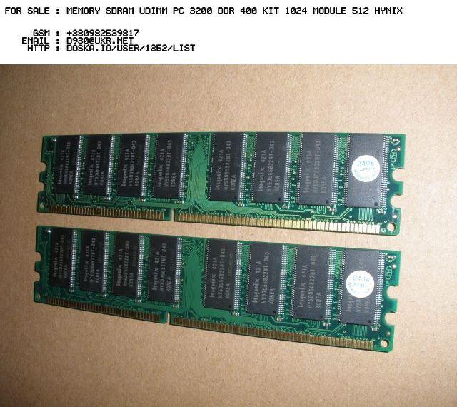 MEMORY SDRAM UDIMM PC 3200 DDR 400 KIT 1024 MODULE 512 HYNIX