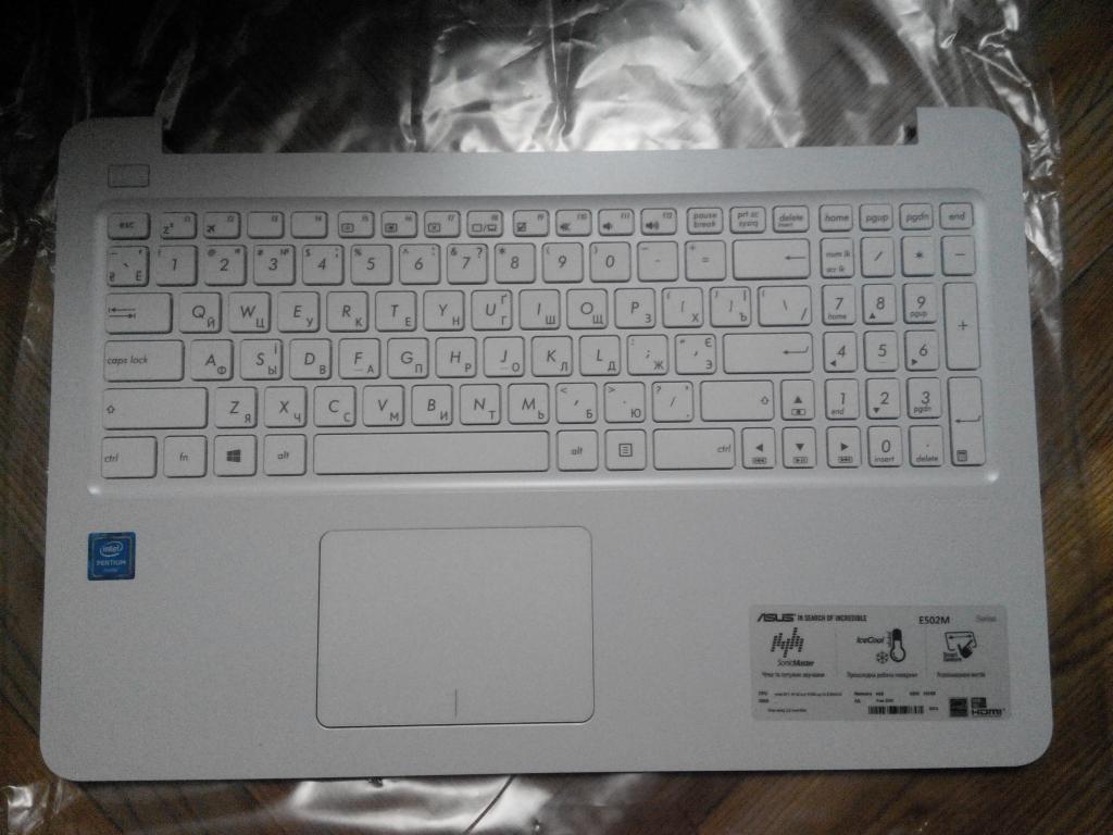 Клавиатура в сборе Asus E502, E502MA, E502M, E502SA, E502S (клавиатура + передняя панель)